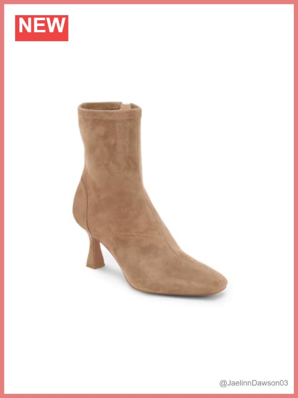 Kitten Heel Ankle Boots Square Toe Zip Booties Faux Suede Dress Shoes